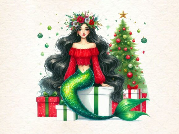 Download Christmas Girl Mermaid Clipart - Girl mermaid clipart Collection