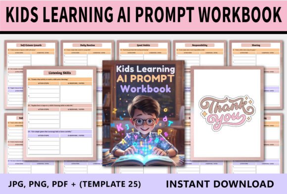 Download Kids Learning AI Prompt Workbook - Premium Bundle